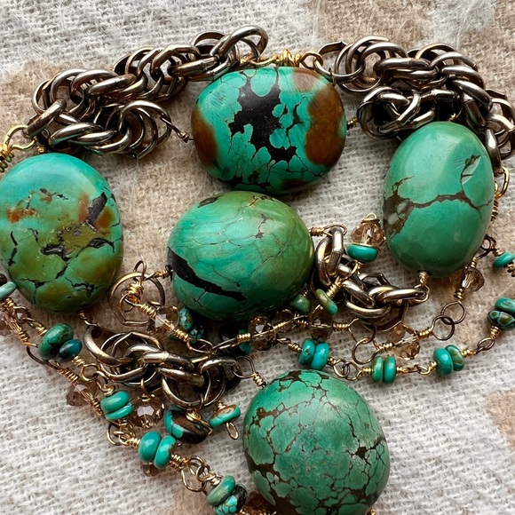 Turquoise Chain Necklace - Picture 2 of 3